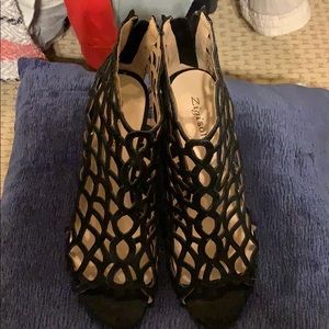 Zigi Soho black fishnet heels✨ Surprisingly comfy!